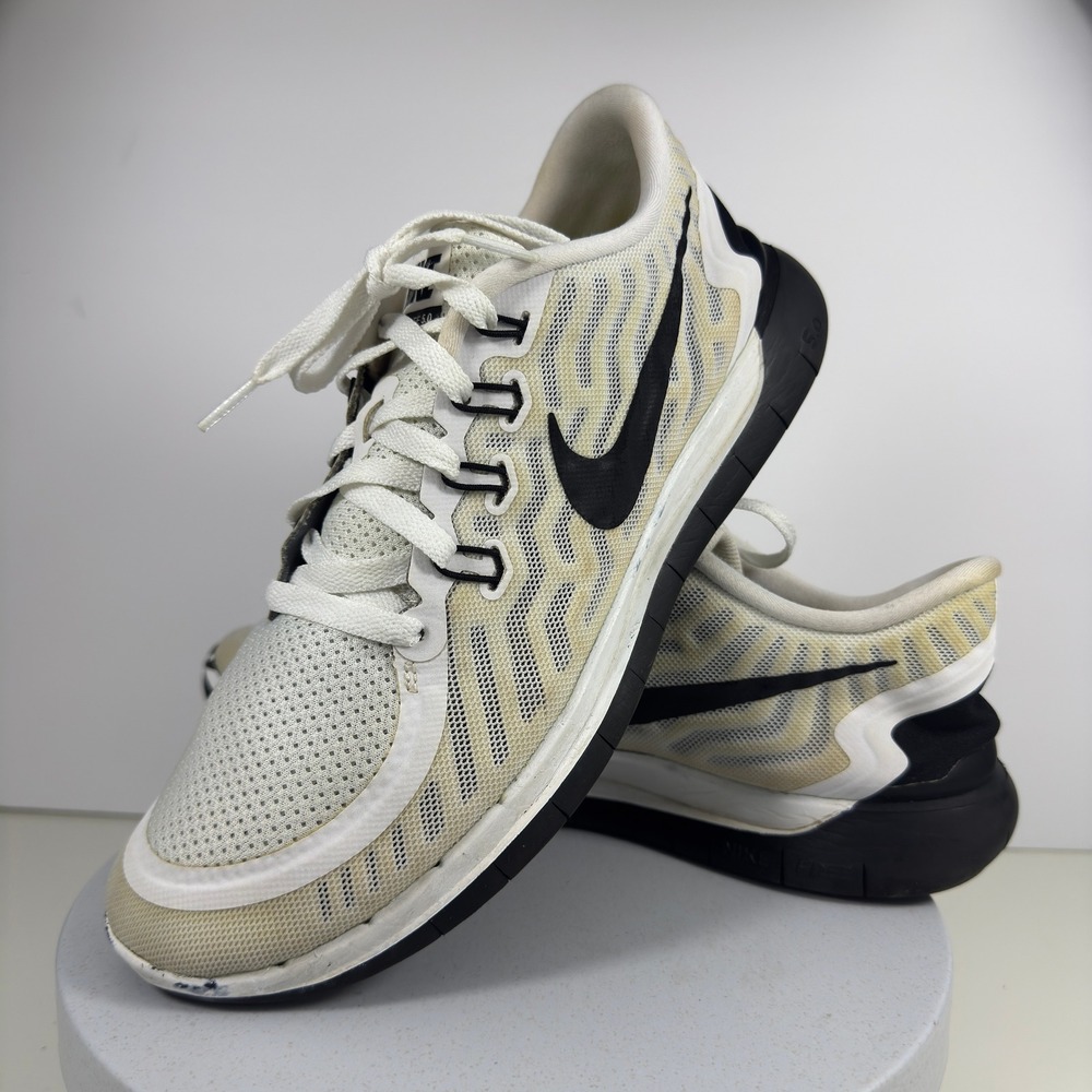 Nike Men Sneakers Free 5.0 Mesh Running Lightweight White Black US 11